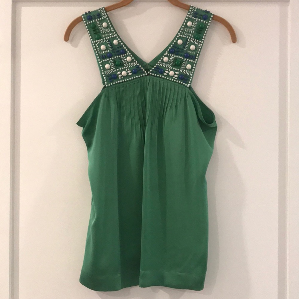 BCBG silk beaded top